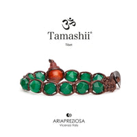 Agata Verde Diamond Cut Tamashii Bracciale 8mm BHS911-12