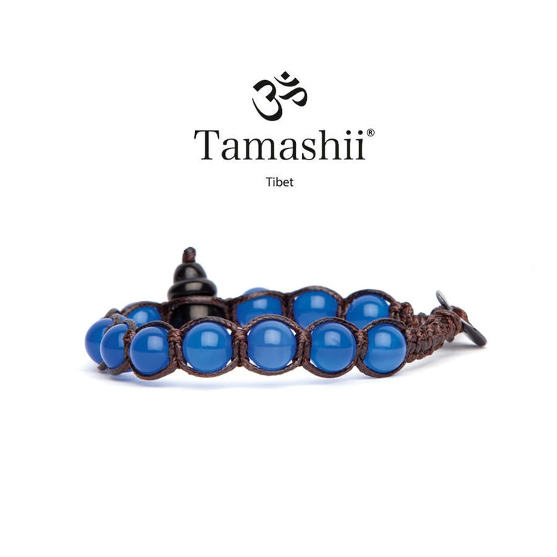 Tamashii Shungite con Agata blu Bracciale 8mm BHSS900-18