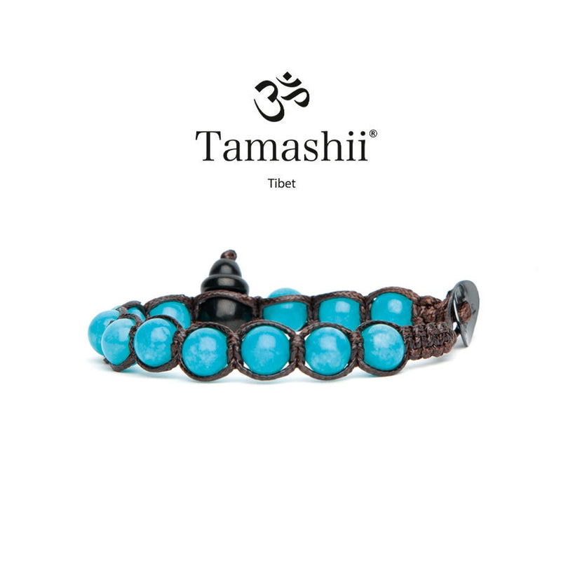 Tamashii Shungite con Giada verde acqua Bracciale 8mm BHSS900-200