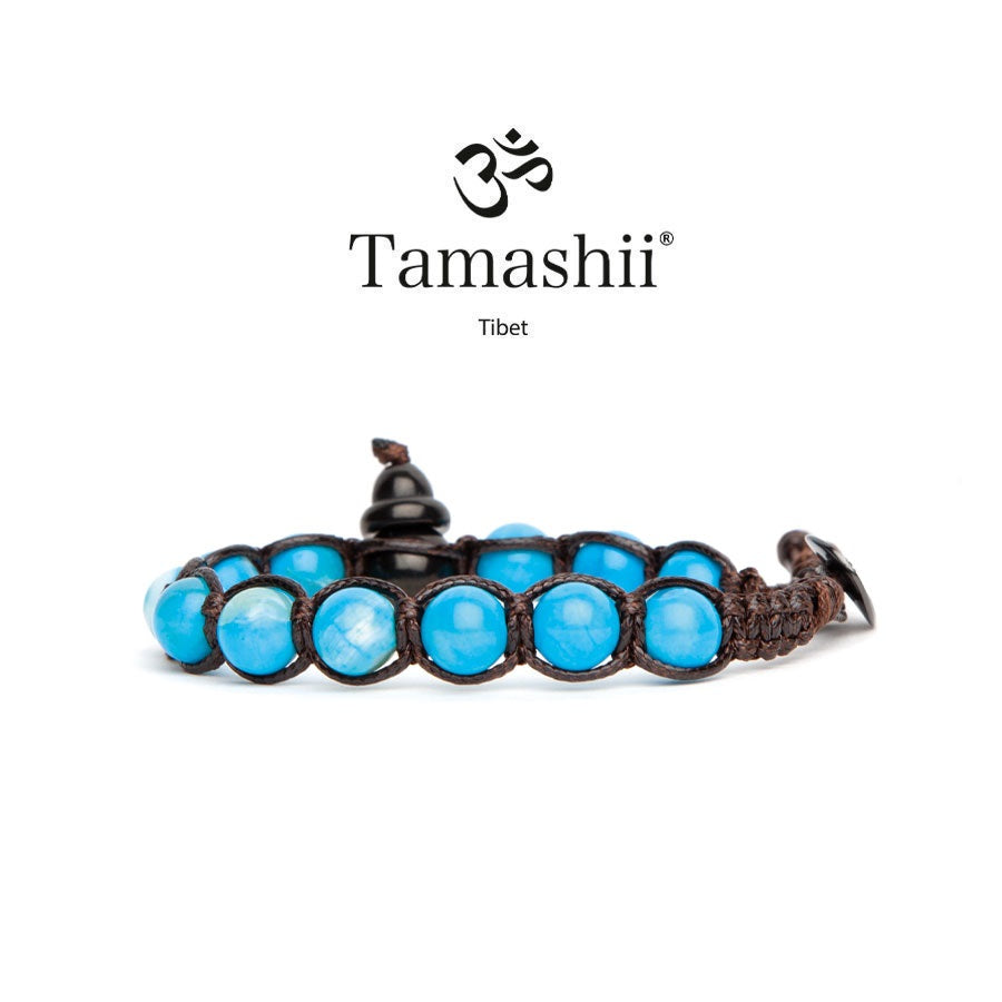 Tamashii Shungite con Agata Tibet sky Bracciale 8mm BHSS900-210