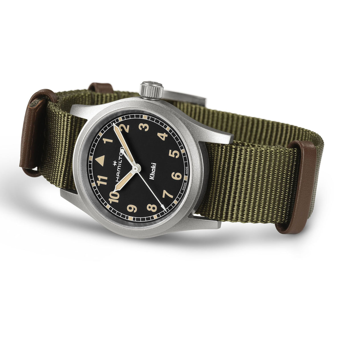 Khaki Field Quarz Nato Verde 33mm H69301930