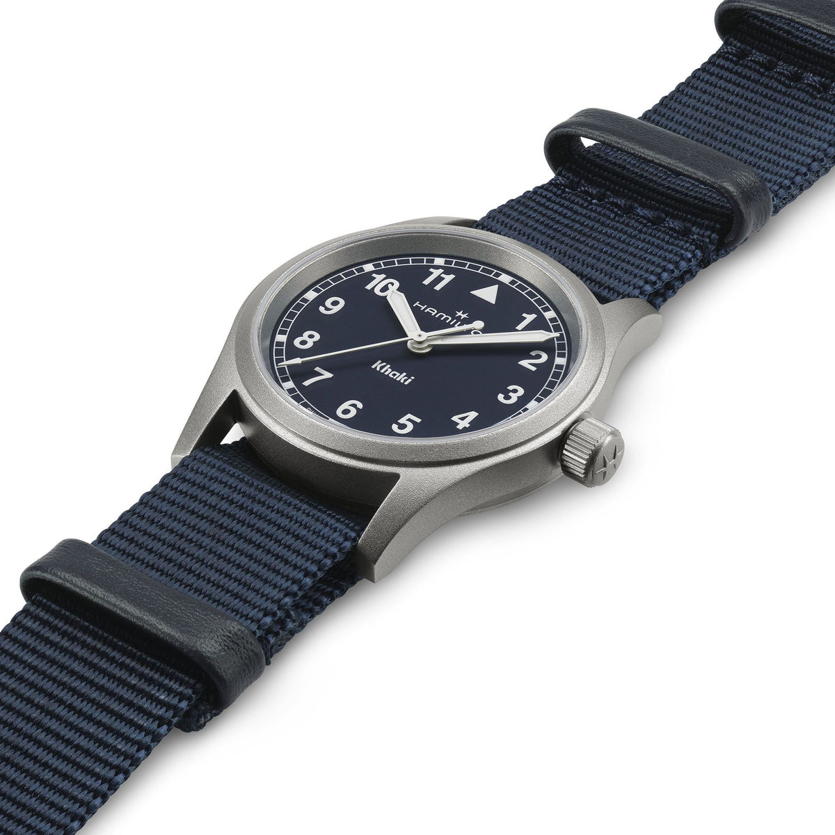 Khaki Field Quarz Nato Blu 33mm H69301940