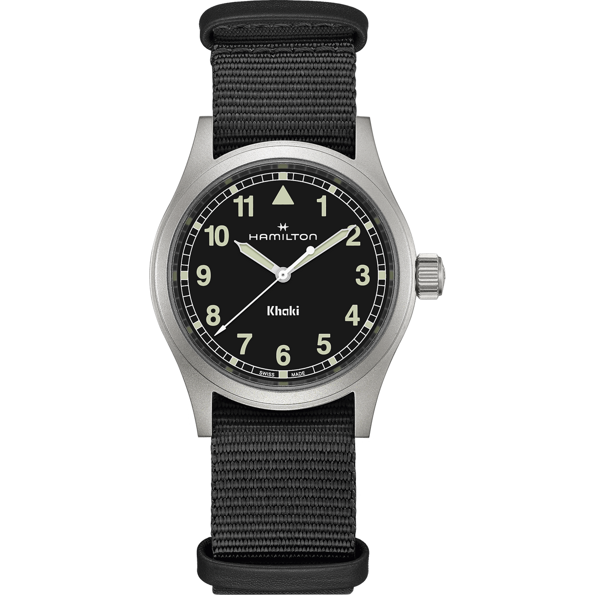 Khaki Field Quarz Nato Nero 38mm H69401430