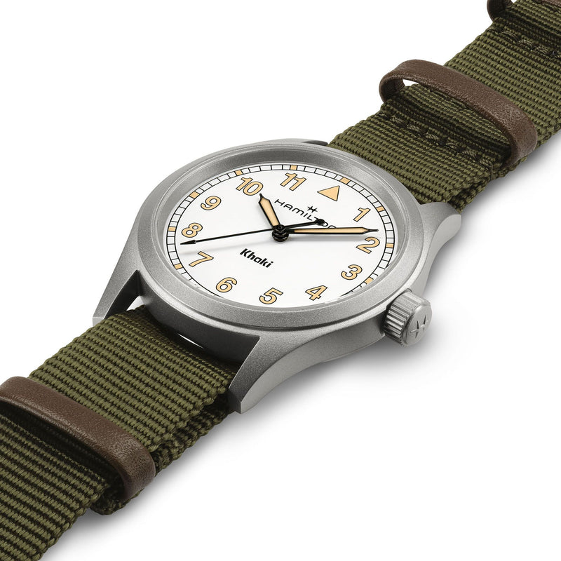 Khaki Field Quarz Nato Bianco 38mm H69401910