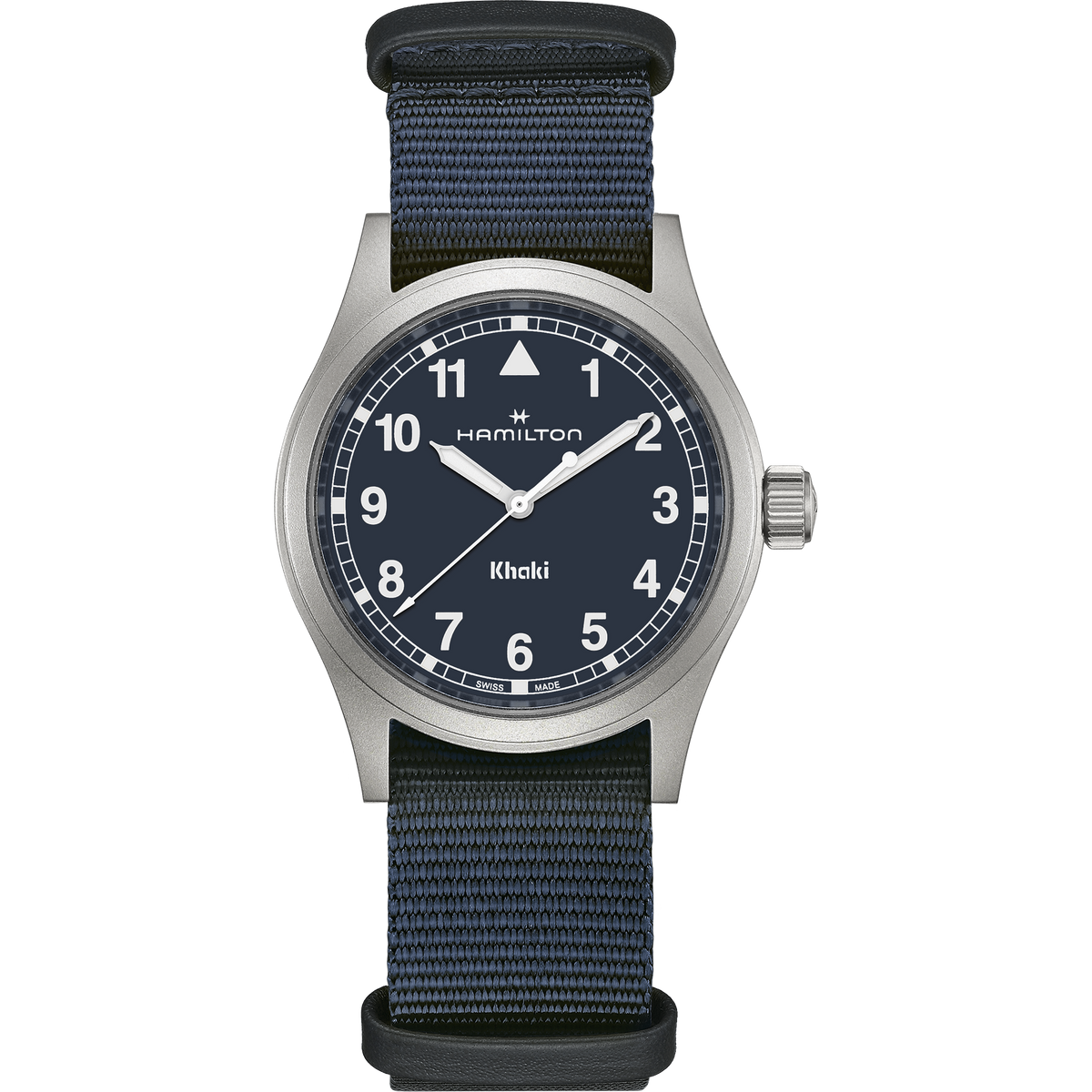 Khaki Field Quarz Nato Blu 38mm H69401940