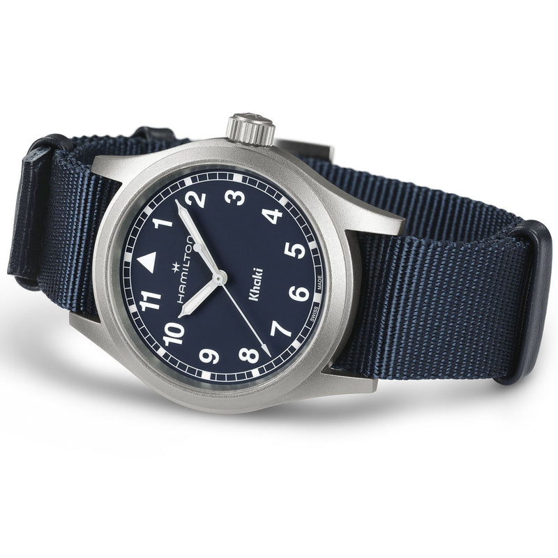 Khaki Field Quarz Nato Blu 38mm H69401940