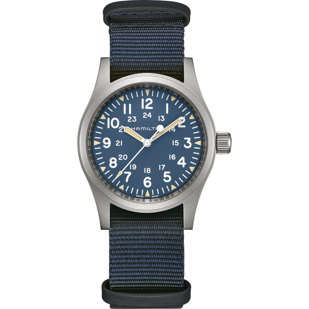 Khaki Field Mechanical Nato Blu 38mm H69439940