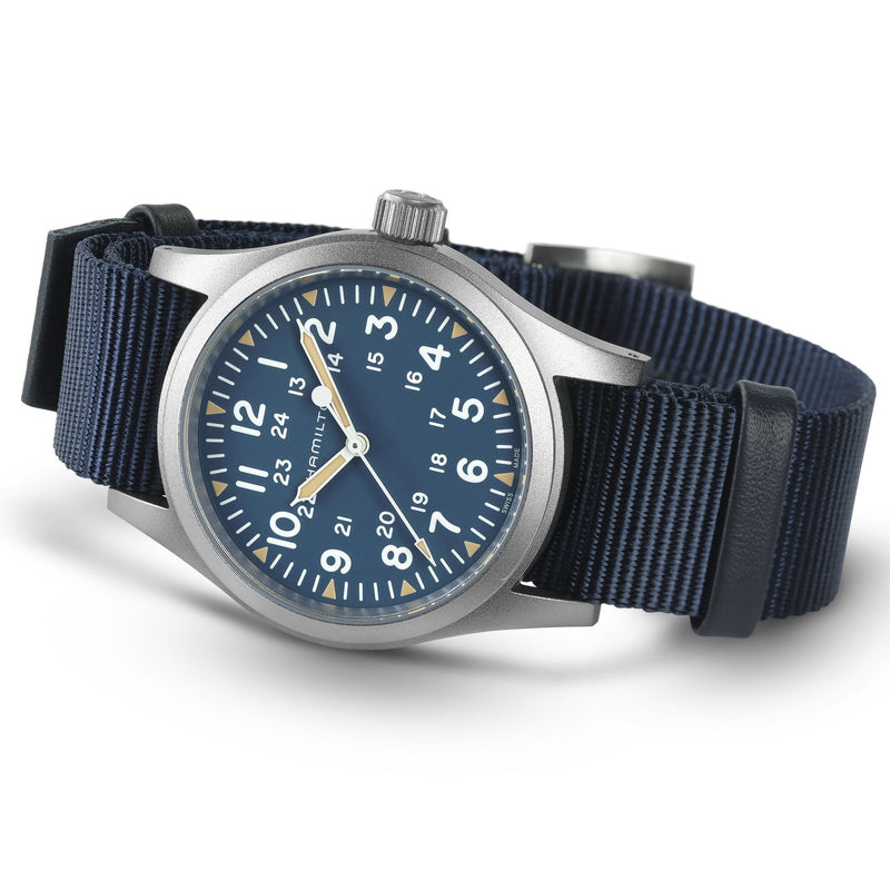 Khaki Field Mechanical Nato Blu 38mm H69439940