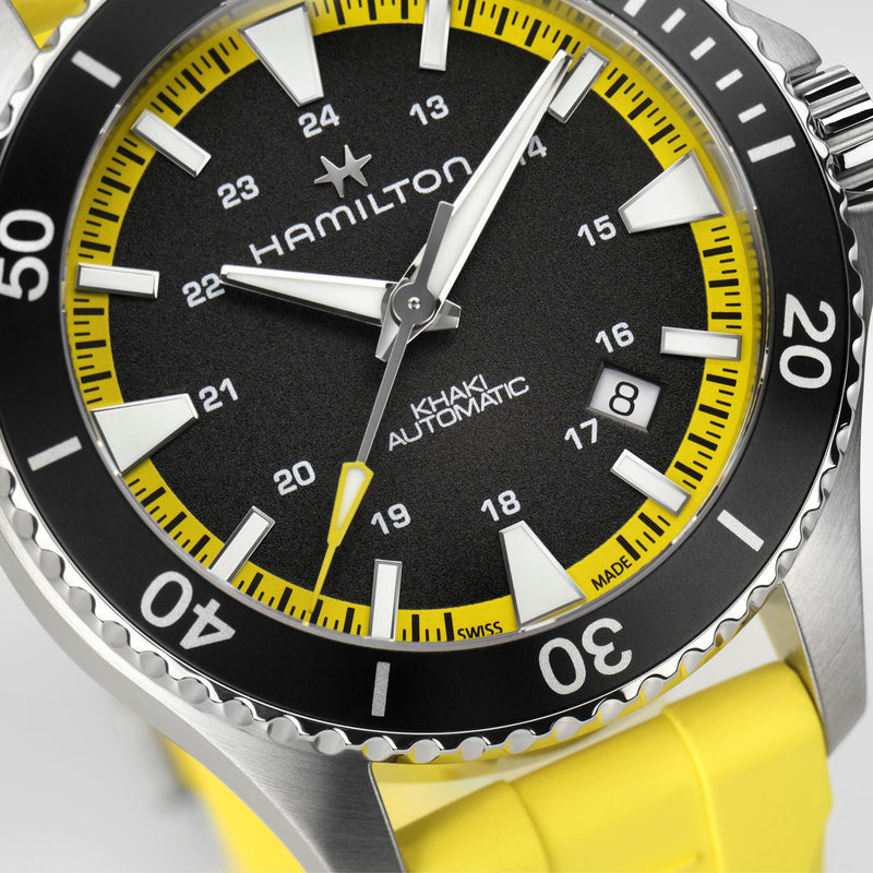 Khaki Navy Scuba Auto Giallo Hamilton H82395332