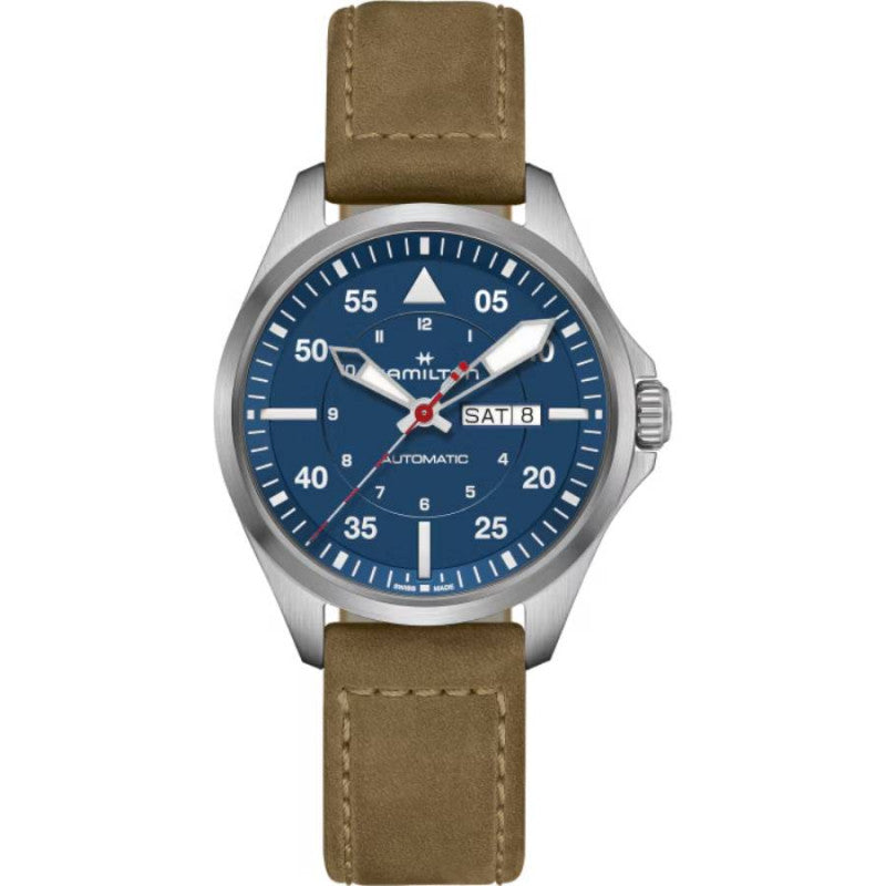 Khaki Aviation Pilot Day Date Auto - Air-Glaciers Edition H64655941