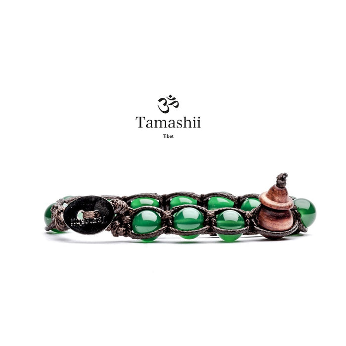 Agata Verde Tamashii Bracciale 8mm BHS900-12 - Spallucci Gioielli