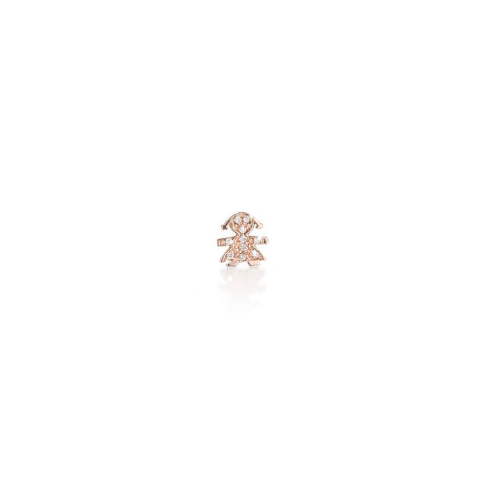 LE BRICIOLE ♡ Orecchino Bimbo Oro Rosa e Pavé di Diamanti LBB332 - Spallucci Gioielli