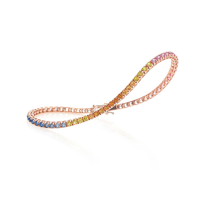 Bracciale Tennis Zaffiri Arcobaleno Rainbow 3,55ct 249058 - Spallucci Gioielli